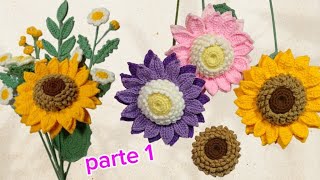 GIRASOL TEJIDO A CROCHET 🌻 PASO A PASO 💐 PARTE 1 🌻 [upl. by Dnumyar]