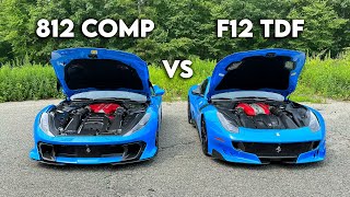 Ferrari 812 Competizione Vs F12 TDF Head To Head Review Part 2 [upl. by Waldon]