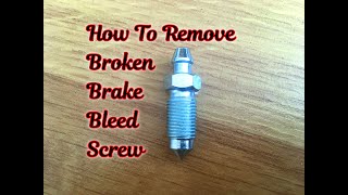 How To Remove Broken Brake Bleed Screw From Caliper [upl. by Laerdna]