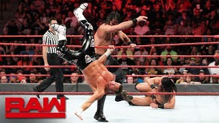 Seth Rollins vs Dolph Ziggler amp Drew McIntyre  1on2 Handicap Match Raw Aug 6 2018 [upl. by Nylkaj]