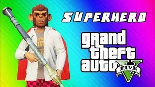 GTA 5 Superhero Tryouts amp Online Funny Moments NEXT Trains Car Bomb Poo Mechanic Banana Bus [upl. by Aggri]