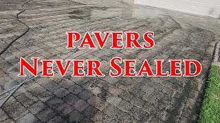 EXTREMELY dirty PAVERS that were NEVER sealed [upl. by Grier64]