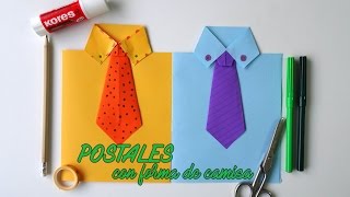 Tarjeta Postal con forma de camisa para el día del Padre [upl. by Fernandina]