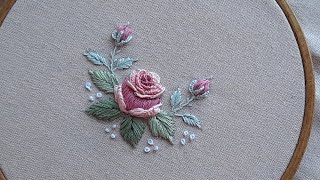 3D Rose Flower Embroidery for Your Home Dimensional Embroidery [upl. by Aeriela]