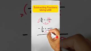 Subtracting Dissimilar Fractions Using LCD shorts maths subtraction subtractionoffraction [upl. by Aveer805]