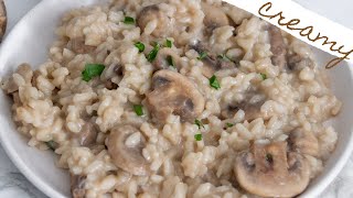 How to Make Mushroom Risotto so CREAMY  Italian Recipe [upl. by Ahseena890]