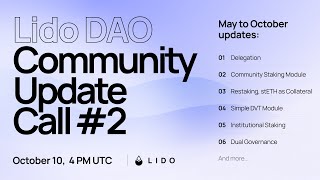 Lido DAO Community Update Call 2 [upl. by Lejna209]