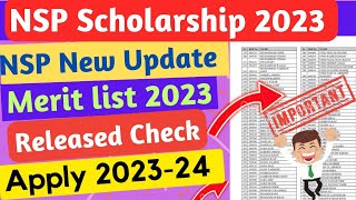 Good News🎊 NSP Scholarship Merit list 202324 Released  Check Students Name  NSP CSS 202324 Apply [upl. by Hnahym]