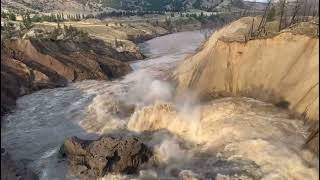 Flying Through Burst Chilcotin River Landslide [upl. by Nnaegroeg709]