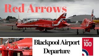 Red Arrows Blackpool airport Departure with Comms [upl. by Joed467]