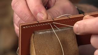 How to Hand Stitch Leather  Saddle Stitch  Modern Style  Tutorial Part 3 [upl. by Holcman]