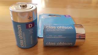 Clas Ohlson DLR20 15V Mono Alkaline Batteries [upl. by Blain]