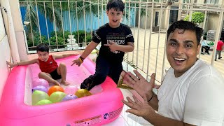 Water Baloon 🎈Fight in Pool 😱  Raj Family Vlogs [upl. by Janaya]