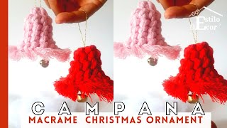 🔔 Campana  adorno de navidad Macramé christmas christmasornament [upl. by Falda]