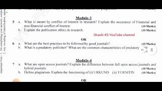 Research and publication Ethics Oct 2021 Question paper VTU  PhD Coursework Examination ShashiKS [upl. by Aubin277]