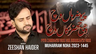 Piyo Zarbaan Vich Dhi Jhirhkaan Vich  Zeeshan Haider  New Nohay 2023  Muharram 1445ھ [upl. by Heydon]