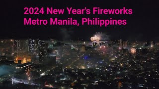 Happy New Year 2024 Roofdeck View of Metro Manila Fireworks [upl. by Laehplar]