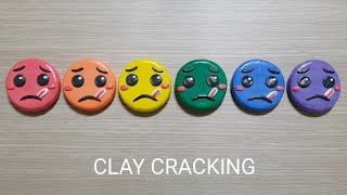 Rainbow 🤒Emoji clay cracking 무지개 🤒이모지 점토 부수기 [upl. by Newcomb]