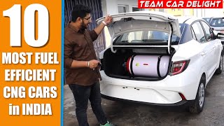 10 Most Fuel Efficient CNG cars in India  CNG cars with Best Mileage  Team Car Delight [upl. by Roda]