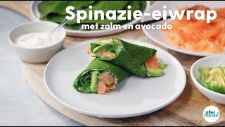 Eiwrap met spinazie en gerookte zalm – recept – Allerhande [upl. by Irisa]