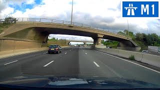 Driving in the UK  M1 Motorway  J14 Milton Keynes to J13 Brogborough A421 [upl. by Lucienne]