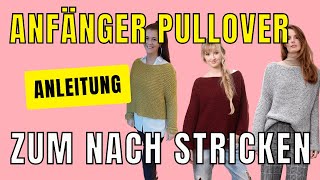 Oversize Pullover stricken auch große Größen Anleitung [upl. by Ahsienauq]