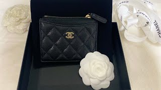 Chanel Zipped Card holder Unboxing แกะกล่องรีวิว [upl. by Lledor]