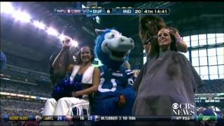 NFL cheerleaders shave heads for charity [upl. by Teeter152]