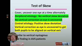 Test of Skew HINTS Exam FERNE ED Dizzy Vertigo Patient Video 21 [upl. by Shawnee]