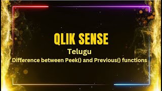 Qlik Sense interview Questions in Telugu  Difference between Peek and Previous functions [upl. by Hassett393]