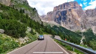 PASSO SELLA scenic drive  Ortisei to Canazei  Val Gardena to Val di Fassa  Dolomites Italy [upl. by Mullen]