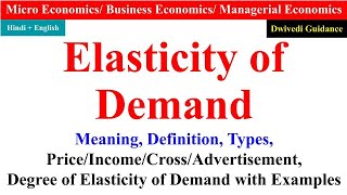 Elasticity of Demand degree of elasticity of demand Price elasticity elasticity of demand bcom [upl. by Mapel670]