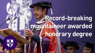 World recordbreaking mountaineer awarded honorary degree [upl. by Lrigybab692]