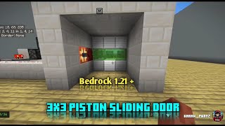 Minecraft Bedrock 121 3x3 Sliding Piston Door Tutorial [upl. by Drofniw]