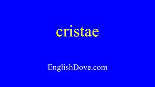 How to pronounce cristae in American English [upl. by Yetty]