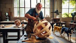 A 70YearOld Carpenters Colossal Creation A Giant Intricate Table with Two Spherical Legs [upl. by Adhamh848]