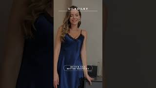 SILKSILKY  Sleep in Style Gorgeous LaceAccented Silk Nightgowns [upl. by Goody]