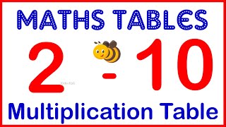 2 to 10 Table  Maths Tables  Multiplication Tables Times Table  Tables 2  10 for kids maths [upl. by Ilzel]