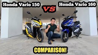 Honda Vario 150 VS Honda Vario 160 ABS  COMPARISON [upl. by Haelem]