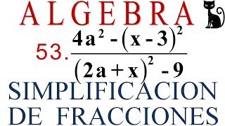 Simplificación de fracciones con término polinomiales Baldor 11953 y 54 [upl. by Saile]