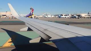 American Airlines Boeing 737800 N950NN push back taxi and takeoff from LAX [upl. by Ateloiv]