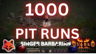 1000 Pit runs w singer barbarian  Diablo 2 resurrected [upl. by Mokas]