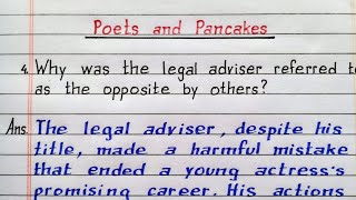 Why was the legal adviser referred to as the opposite by others Poets and Pancakes Class 12 English [upl. by Ritch352]