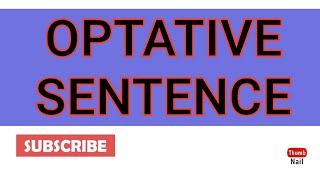 what is optative sentence optative sentence kya hota hai [upl. by Wappes]