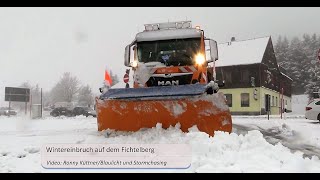 Erster Schnee auf dem Fichtelberg [upl. by Nanor402]