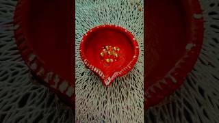 Diya decoration easy shorts ytshorts art diwali diyadecoration red song trendingonshorts [upl. by Mutua497]