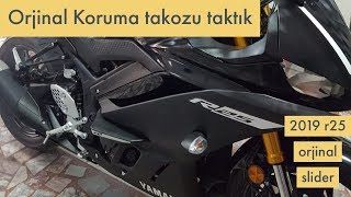 2019 R25 İçin Orjinal Koruma Takozu Montajı  Yamaha 2019 R3 Original slider [upl. by Yt]