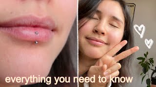 VERTICAL LABRET 101  piercing amp healing process how to hide selfconfidence 🌈 [upl. by Euqinahc660]