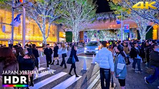 Tokyo Christmas Lights Night Walk in Roppongi Hills • 4K HDR [upl. by Arette246]