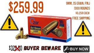 ZSR 9mm 115 Grain Ammo Review  BUYER BEWARE [upl. by Oates253]